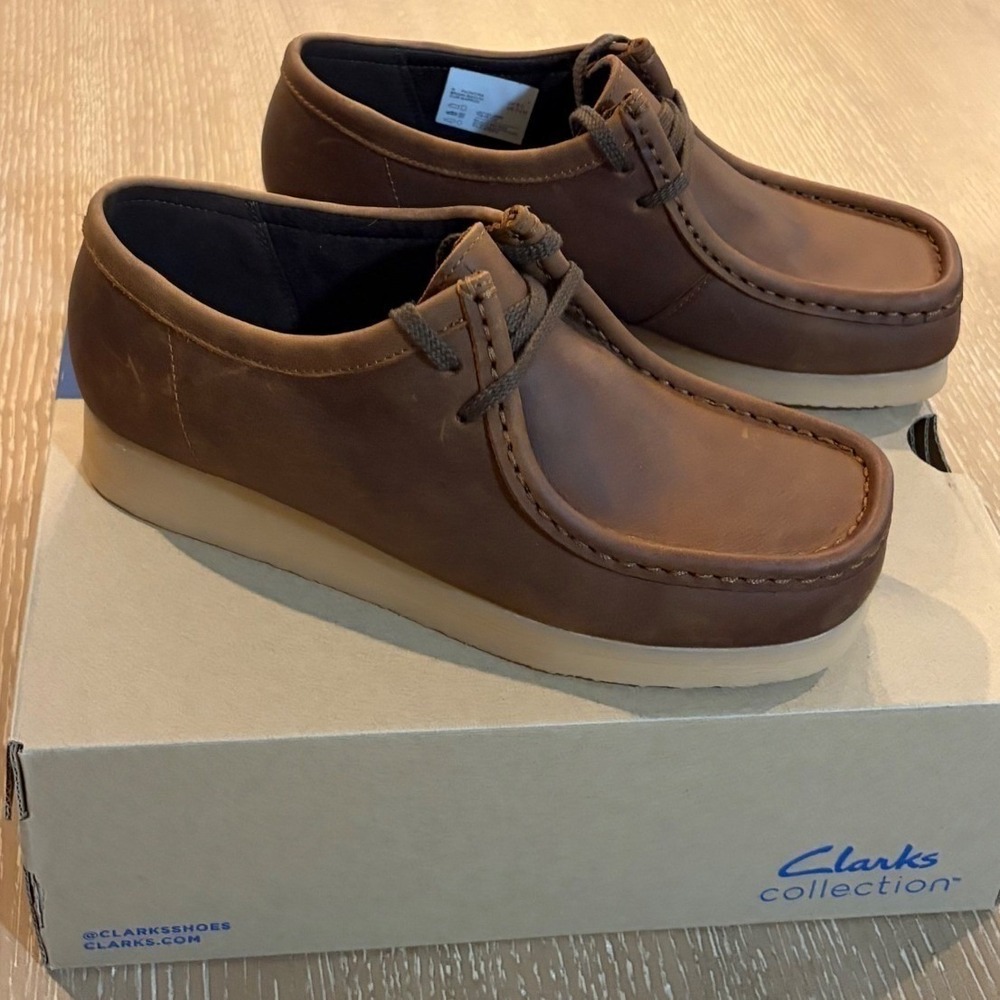 Clarks Padmora Shoes Women 7.5M Slip On Loafer Brown Smooth Wallabee Gum Sole